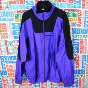 Vintage Umbro Windbreaker Size L Purple Black Full Zip Jacket 90s Retro